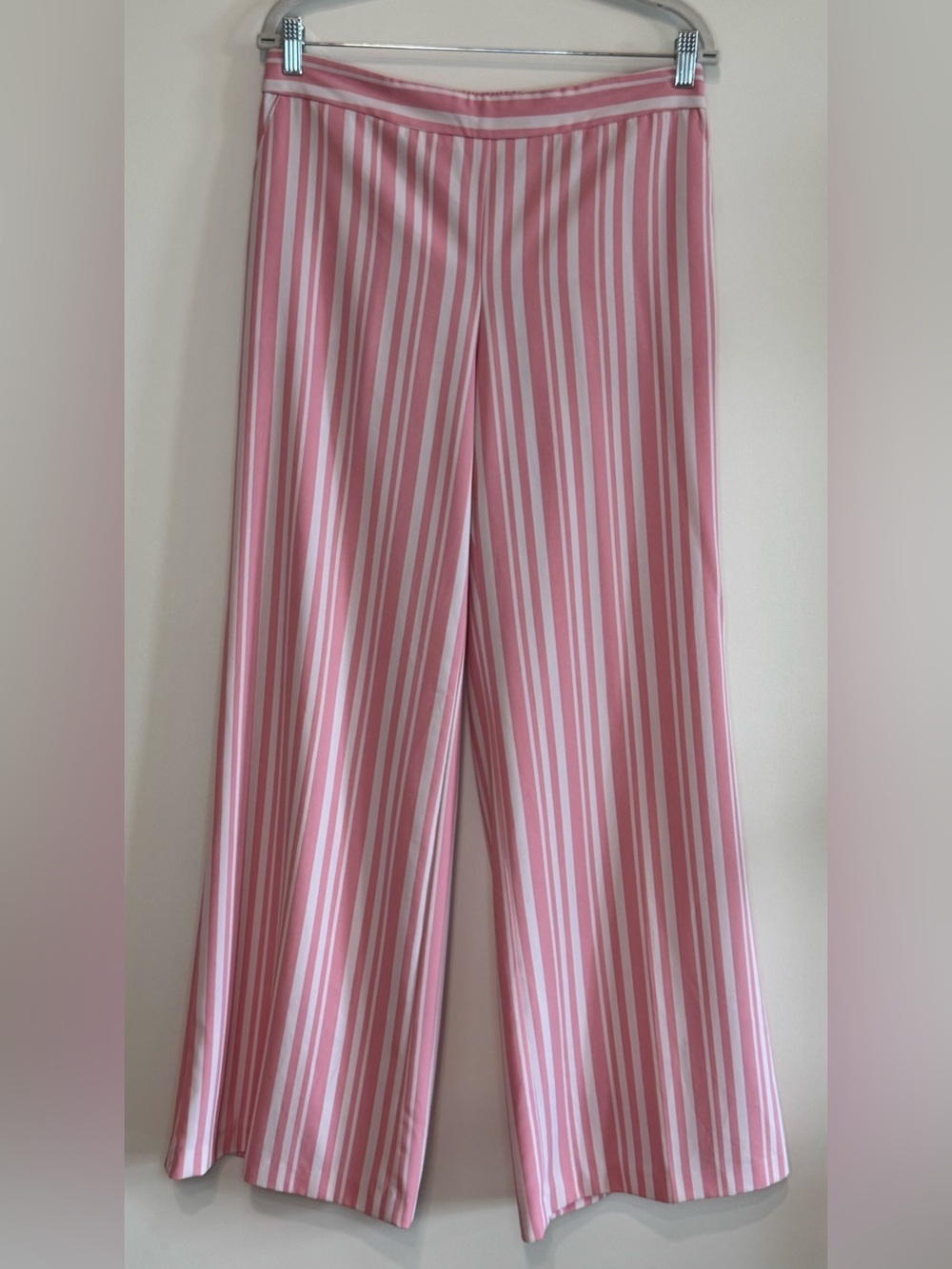 NY&C Women’s Pink & White Striped Wide-Leg Pants Size M
